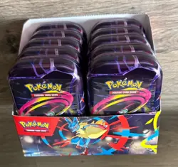 Lot of 10 Sealed Mini Tins Pokemon TCG Mega Evolution Mega Heros W/ Display Box - Image 1