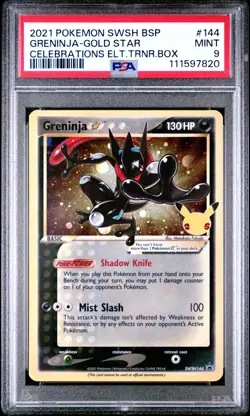 2021 POKEMON SWSH BLACK STAR PROMO #144 GRENINJA-GOLD STAR PSA 9 - Image 1
