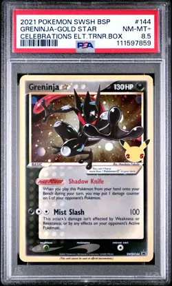 2021 POKEMON SWSH BLACK STAR PROMO #144 GRENINJA-GOLD STAR PSA 8.5 - Image 1