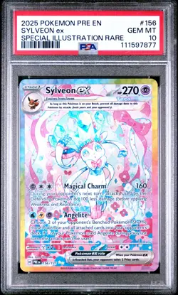 2025 POKEMON PRE EN-PRISMATIC EVOLUTIONS #156 SYLVEON EX PSA 10 - Image 1