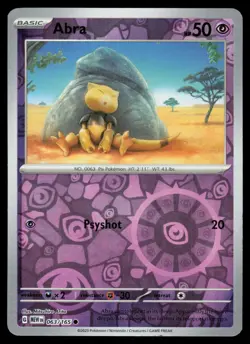 Abra 063/165 Reverse Holo Pokemon Scarlet & Violet 151 LP - Image 1