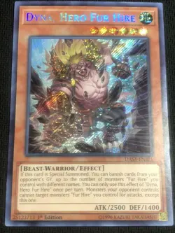 Dyna, Hero Fur Hire DASA-EN021 Secret Rare 1st NM Yugioh - Image 1