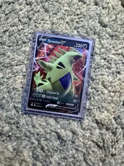 Pokemon TCG Fusion Strike Tyranitar v Holo Rare Card 158/264 - Image 1