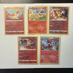 Delphox Braixen Fennekin Pokemon Card Lot - X5 Unique Cards - A67 - Image 1