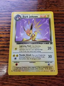 Dark Jolteon MP* Vintage 38/82 Team Rocket Pokemon Card - Image 1