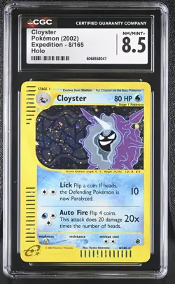 CGC 8.5 Cloyster 2002 Expedition 8/165 Holo Pokemon Card - Image 1