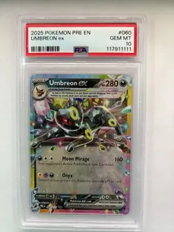Pokemon TCG Umbreon EX 60/131 Double Rare Holo Card Prismatic Evolutions PSA 10 - Image 1