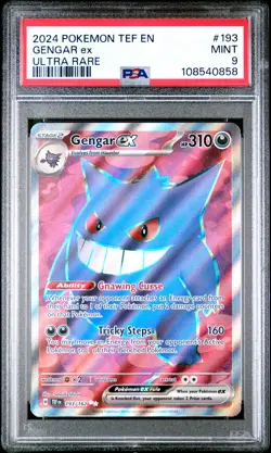 2024 POKEMON TEF EN-TEMPORAL FORCES ULTRA RARE #193 GENGAR EX PSA 9 - Image 1