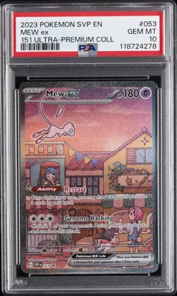 2023 POKEMON SVP EN-SV BLACK STAR PROMO 151 ULTRA-PREM COLL #053 MEW EX PSA 10 - Image 1