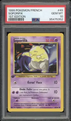 1999 Pokemon FRENCH 1st Edition Base Set Soporifik-Drowzee 49/102 PSA 10 GEM - Image 1