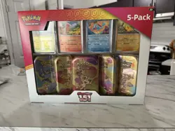 SCARLET AND VIOLET 151 Pokemon (5 Pack) Mini Tins w/4 Promo Costco Bundle Sealed - Image 1