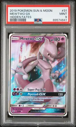Pokemon Mewtwo GX Hidden Fates Graded PSA 9 MINT. - Image 1