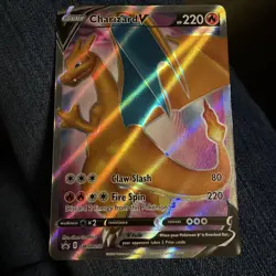 Pokemon TCG Charizard V SWSH050 Black Star Promo Full Art Holo Sword & Shield - Image 1