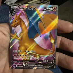 Pokemon TCG Charizard V SWSH050 Black Star Promo Full Art Holo Sword & Shield - Image 2