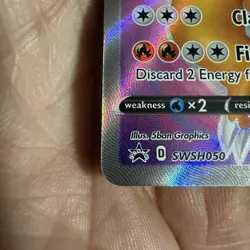 Pokemon TCG Charizard V SWSH050 Black Star Promo Full Art Holo Sword & Shield - Image 4