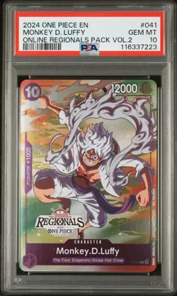MONKEY D LUFFY P-041 OFFLINE REGIONALS, PSA 10 GEM MINT 2024 ONE PIECE CARD GAME - Image 1