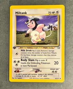 🔥Miltank Pokemon Card 41/111 Neo Genesis 1st Edition Non-Holo 2000 - LP - Image 1