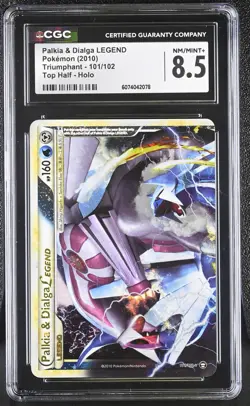 CGC 8.5 Palkia & Dialga LEGEND 2010 Triumphant Top 101/102 Holo Pokemon Card - Image 1