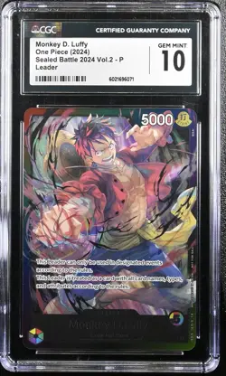 Monkey D Luffy P Leader CGC 10 Sealed Battle 2024 Vol. 2 One Piece Card - Image 1