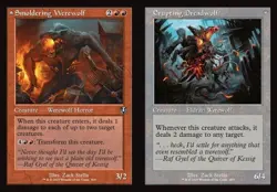 2x Smoldering Werewolf // Erupting Dreadwolf - Foil Retro Frame INR NM MTG - Image 1