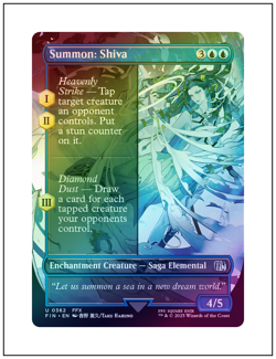 1x Summon: Shiva, Foil, Borderless Art, Final Fantasy, MTG NM - Image 1
