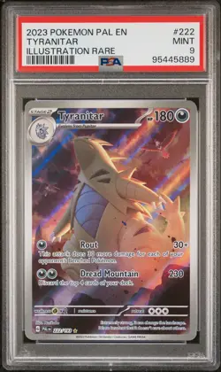 2023 POKEMON PAL EN-PALDEA EVOLVED ILLUSTRATION RARE #222 TYRANITAR PSA 9 - Image 1