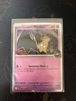 Pokemon TCG Team Rocket's Mimikyu 87/182 Destined Rivals Pre-Release Promo Stamp - Image 1
