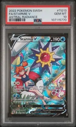 2022 POKEMON SWORD & SHIELD ASTRAL RADIANCE #TG13 FULL ART/STARMIE V PSA 10 - Image 1
