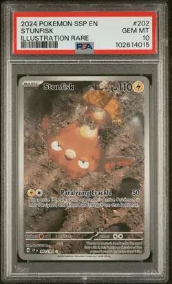 PSA 10 - Pokemon - Stunfisk - 202/191 - Illustration Rare - Surging Sparks - Image 1