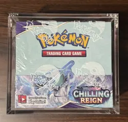 Pokemon TCG Chilling Reign Booster Box Sealed SWSH6 With Mag Acrylic Case - Image 1