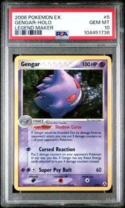 2006 POKEMON EX LEGEND MAKER #5 GENGAR-HOLO PSA 10 - Image 1