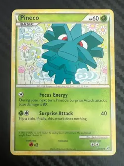 Pokemon TCG HeartGold SoulSilver Undaunted 63/90 Pineco MP - Image 1