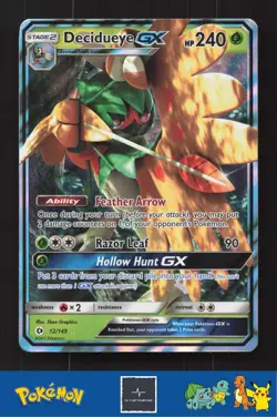 2017 Pokemon SM Sun & Moon Base Set 12/149 Decidueye GX - Image 1