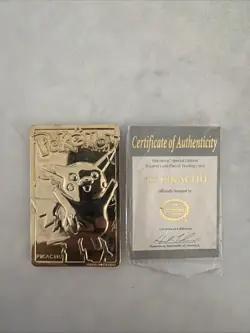 PIKACHU Pokemon 23K Gold Plated Trading Card 1999 Burger King Limited Edition - Image 1