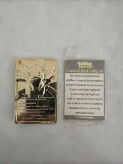 PIKACHU Pokemon 23K Gold Plated Trading Card 1999 Burger King Limited Edition - Image 2