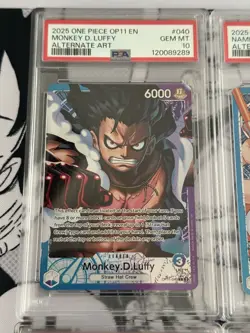 One Piece OP11 English Sequential PSA 10 Alt Art Parallel Leader Set - 6 Cards - Image 2
