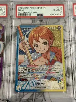 One Piece OP11 English Sequential PSA 10 Alt Art Parallel Leader Set - 6 Cards - Image 3