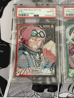 One Piece OP11 English Sequential PSA 10 Alt Art Parallel Leader Set - 6 Cards - Image 5