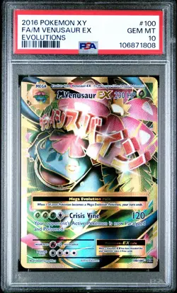 2016 POKEMON XY EVOLUTIONS #100 FULL ART/M VENUSAUR EX PSA 10 - Image 1