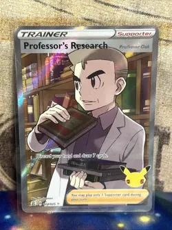 Pokemon TCG Professors Research Professor Oak 24/25 Celebrations Holo NM - Image 1