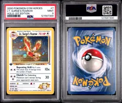 PSA 9 MINT 2000 Pokemon Gym Heroes Lt. Surge's Fearow Holo 1st Edition #7 - Image 3