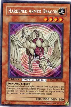YU-GI-OH HARDENED ARMED DRAGON 1ST ED SECRET RARE M/MINT RGBT-EN083 - Image 1