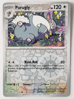 REVERSE HOLO Purugly 117/142 NM / M Stellar Crown Pokemon Card $2 Combined Ship - Image 1