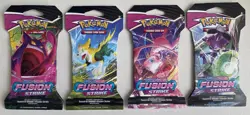 Pokemon Fusion Strike Sleveed Booster Packs Full Art Set (Lot of 4) - Image 1