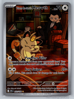 Pokemon TCG Team Rockets Meowth 203/182 Destined Rivals Holo NM - Image 1