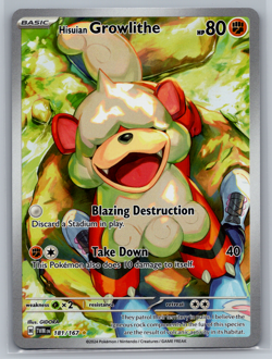 Pokemon TCG Hisuian Growlithe 181/167 Illustration Rare Twilight Masquerade NM - Image 1
