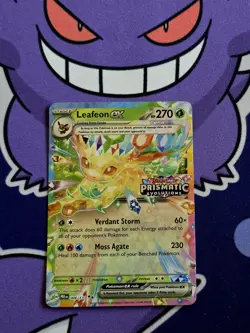 Pokemon TCG Prismatic Evolutions Leafeon ex 006/131 Stamped Promo NM - Image 1