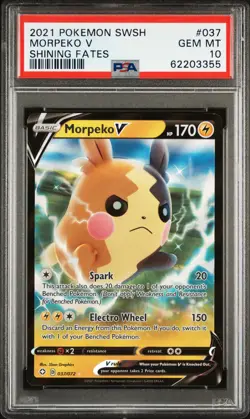 2021 POKEMON SWORD & SHIELD SHINING FATES #037 MORPEKO V PSA 10 - Image 1