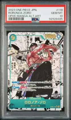 One Piece Card Roronoa Zoro PSA 10 Comic Manga Art Parallel SEC OP06-118 from JP - Image 1