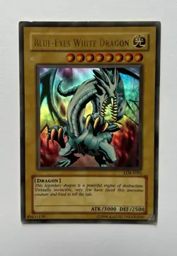 Blue Eyes White Dragon LOB-E001 MP Condition Yu Gi Oh Card - Image 1